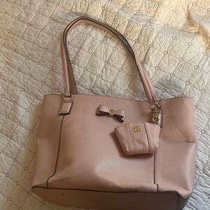 Anne Klein Blush Pink Tote with Bow Detail